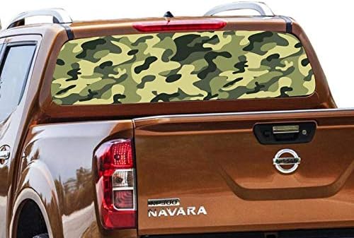 Gold Fish Decals Rear Window Perforated See Thru Graphic camo Decal Sticker Compatible with Nissan Navara NP300