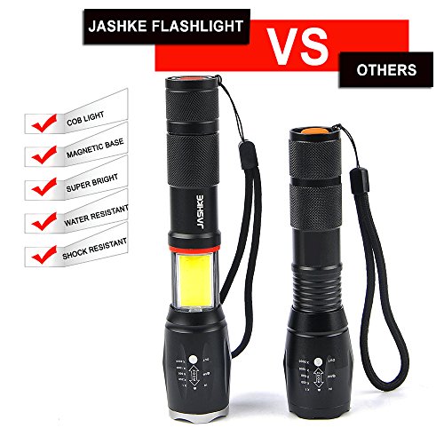 2 Pack Led Torch with Magnetic Base - 6 Modes,1000 Lumens Super Bright,Zoomable,IPX6 Waterproof Handheld Tactical Flashlight Torches with Hidden COB Lighting for Camping,Hiking,Emergency