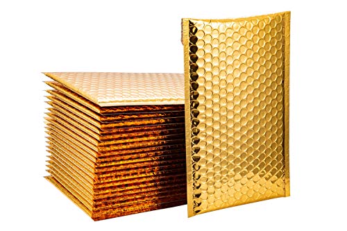 Space Seal Set of 50 Metallic Gold Bubble Mailers 6x10 Inch Padded Envelopes Bubble Envelopes Self Seal Shipping Envelopes