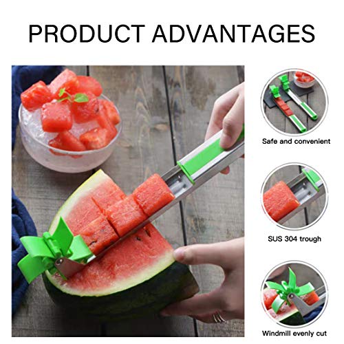 image for MerryXD Watermelon Windmill Cutter Stainless Steel Watermelon Slicer F