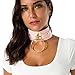 Natreon Handmade Heart Padlock Wide Choker Necklace for Women Fetish Leather Collar Jewelry