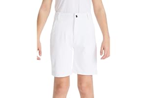 DEVOROPA Youth Boys Golf Shorts Stretch School Uniform Clothes Kids Flat Front Dress Chino Hybrid Twill Casual Shorts Pockets