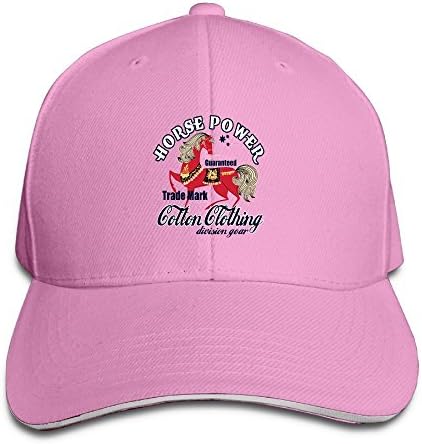 Grass8 Cartoon Horse Snapback Sandwich Cap Unisex Black Baseball Cap Hats Adjustable Peaked Trucker Cap One Size Pink