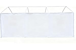 Rutile 10x20 Carport Replacement Sidewall, 180G PE Waterproof & UV Protected Sidewall Cover (White, Sidewall Panel w/o Mesh Windows)