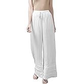 Ada Indian Hand Embroidered Chikankari White Rayon Flared Palazzo Pant for Women A711153