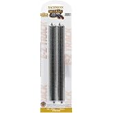 Bachmann Trains Snap Fit E-Z Track&reg; 10" Straight Track (6/Card) Nickel Silver Rails Gray Roadbed &ndash; N Scale