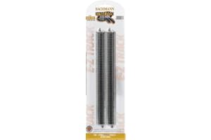 Bachmann Industries Snap Fit E-Z ® 10" Straight Track (6/Card) Nickel Silver Rails Gray Roadbed â€“ N Scale