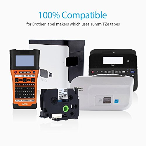 6 Pack Compatible Brother P-touch Label Maker TZ TZe Laminated Tape 18mm Combo Set TZe-241 TZe-141 TZe-441 TZe-541 TZe-641 TZe-741 label cartridge Ptouch CUBE PT-D400 PT-1890C.3/4 Inchx26.2 ft. - Thumbnail 5