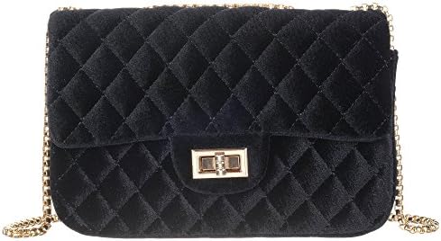 Onfashion Women's Classic Quilted Crossbody Bag Velvet Party Bag Shoulder Handbags Purses