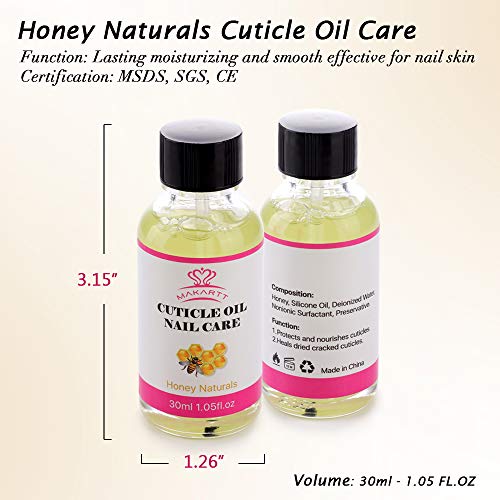 MAKARTT Honey Naturals Nail Cuticle Oil 30ML, Heals Cracked Cuticles, Perfect Non-irritating Milk Fragrant 5Mins Fast Absorption, Moisturizing & Anti-Greasy Oil Cuticle Repair P-11