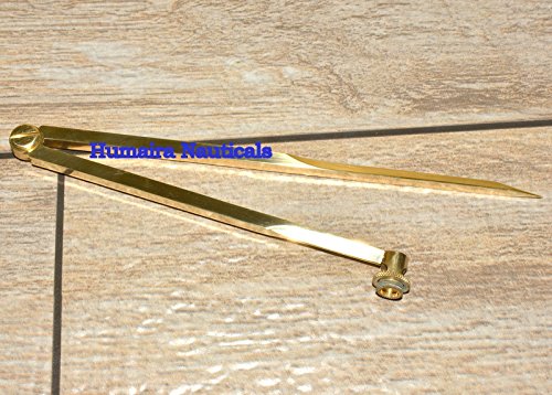 Antique Solid Brass Pencil Divider Compass 8 Inch - Thumbnail 6