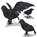 Prextex Halloween Decoration Lifelike Crow (3pcs) | Halloween Decorations Indoor&Outdoor | Gothic Black Decor Feathered Crows Decoy | Kitchen Home Office Desk Party Decor | Home Decor Art Bird Statue
