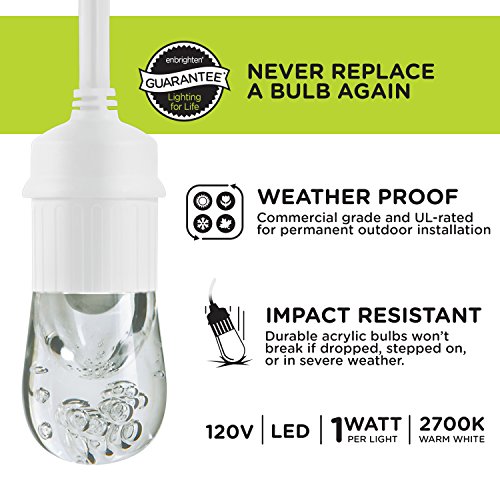 Enbrighten 43367 Classic LED Café String Lights with OilRubbed Bronze