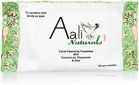 Facial Cleansing Towelettes with Coconut Oil, Chamomile & Aloe- 30 Count (Pack of 2)