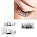 Auwer New Ultra-thin 0.4mm Magnetic Eye Lashes 3D Fiber Reusable False Magnet Eyelashes Extension Fake Eye Lashes Voluminous Makeup (F)