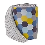 Lolli Living Woods Bumper - Hexagon - Crib Bumper With 100% Cotton Shell, Reversible Design, Comfortable Protective Padding With Secure Ties, Fits Standard Crib