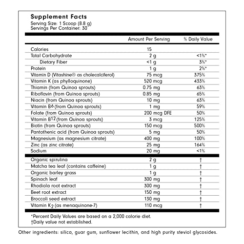 LADDER Sport Superfood Greens Powder, Vegan Supplement, Spirulina