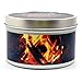 Campfire Smoke - Container Candle, 6 oz - Made with Beeswax, Coconut and Soy - Black Tin Candle - Handmade in The USA - Candeo Candle