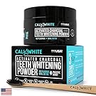 Cali White ACTIVATED CHARCOAL TEETH WHITENING POWDER Kit - Made in USA - VEGAN, ALL NATURAL WHITENER, Organic Coconut, For Sensitive Smile + Bonus Bamboo Binchotan Charcole Toothbrush, Couples Size