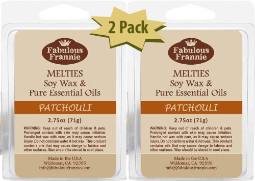 PATCHOULI-2 Pack-2.5oz of 100% Pure & Natural Soy Candle Meltie/Tart/Melts made with Pure Patchouli Essential Oils