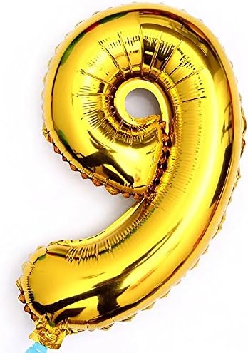 Giant Golden 40" Number 0-9 Aluminum Foil Digital Balloons for Decoration (Digital "9")