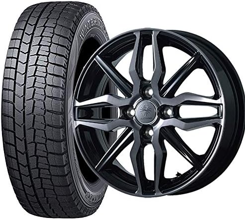 軽自動車用 4本セット タイヤ ダンロップ ウィンターマックス Wm02 155 65r14 75q ホイール ディルーチェ 5 14 4 5j Pcd100 4h 45 Jwl ブラッククリアポリッシュ 14インチ スタッドレスタイヤ ホイールセット 4本