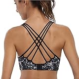 CharmLeaks Womens WorkOut Wirefree CrossBack Padded Running Yoga Sports Sport Bra