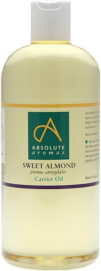 Absolute Aromas Sweet Almond Oil 500ml Pure Carrier Oil Vegan Cruelty-Free