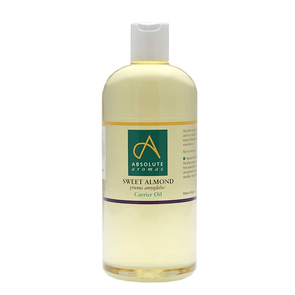 Absolute Aromas Sweet Almond Oil 500ml - Pure, Natural, Cruelty-Free. Vegan, No GMO - Massage Base Oil and Moisturiser for Hair, Skin, Face and Nails — image 1