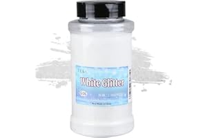 TORC White Fine Glitter 1 Pound 16 OZ Glitter Powder for Tumblers Resin Crafts Slime Cosmetic Nail Painting Festival Decoration