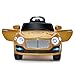 Costzon Ride On Car, 6V Battery Powered Vehicle, Manual/ 2.4G Parental Remote Control Modes Car w/Flashing Wheel Lights, Swing Function, 3 Speeds, Bluetooth, MP3, Music, Radio, Horn for Kids (Gold)