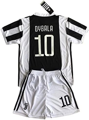 Dybala #10 Juventus 2017-2018 Youths Home Soccer Jersey &amp; Socks Set (7-8 Years Old)