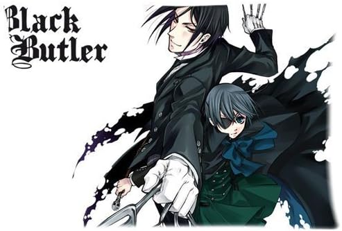Anime Ciel And Sebastain Black Butler Pillowcases Custom Pillow Case Cushion Cover 20 X 30 Inch Two Sides
