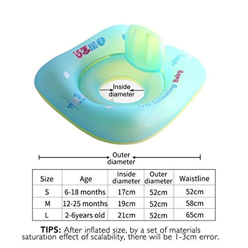 Boofab Baby Inflatable Swimming Float Ring Children Waist Float Ring Inflatable Floats Pool Toys Swimming Pool Accessories (L)