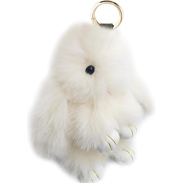 Amazon.com: Unpafcxddyig Bunny Keychain Soft Cute Faux Rabbit Fur