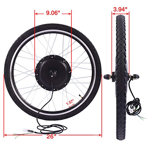 Thegreatshopman 36V 500W 26" Ebike Front Wheel Electric Bicycle Motor Conversion Kit Motor Hub