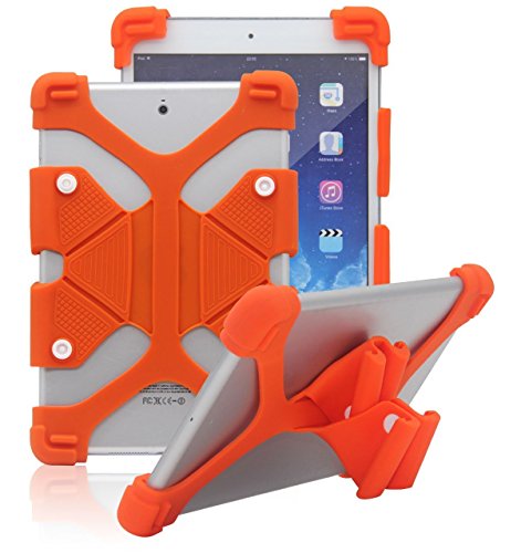 Tsmine Sony Xperia Z4 SGP712 10.1" ShockProof Case - Universal Soft Silicone Elastic Case Stand Handle Cover,Orange