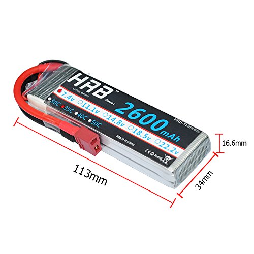 HRB 2S 7.4V 2600mah Lipo Battery 30C With T Plug For RC Hubsan H501S 4-xis Quadcopter Helicopter