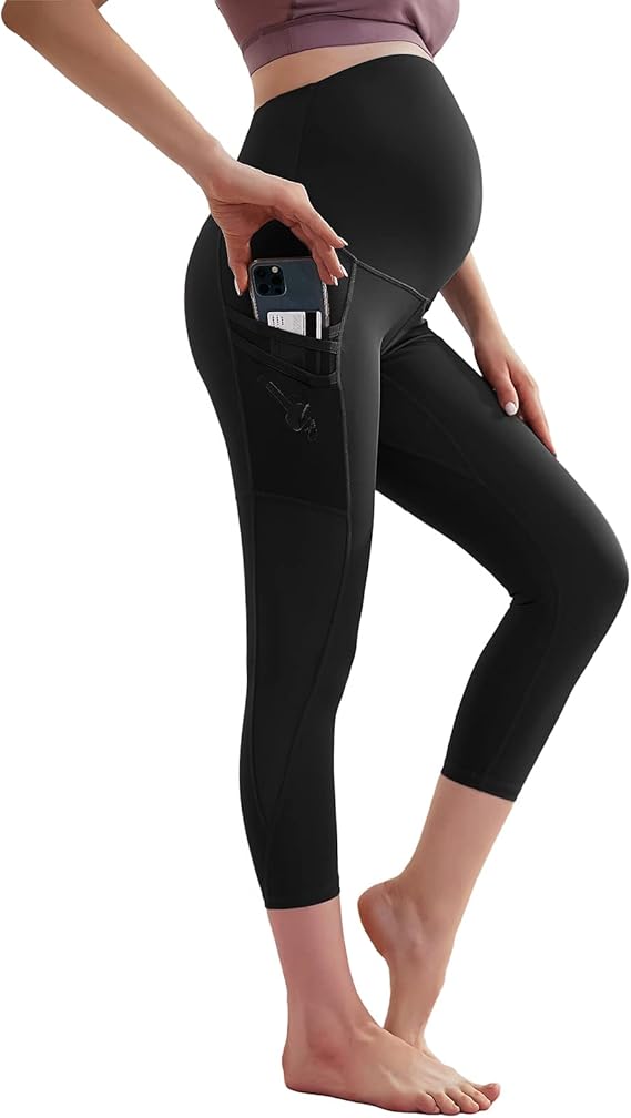 PhenoMom Maternity Yoga Pants OverBump High Stretchy Workout Pants