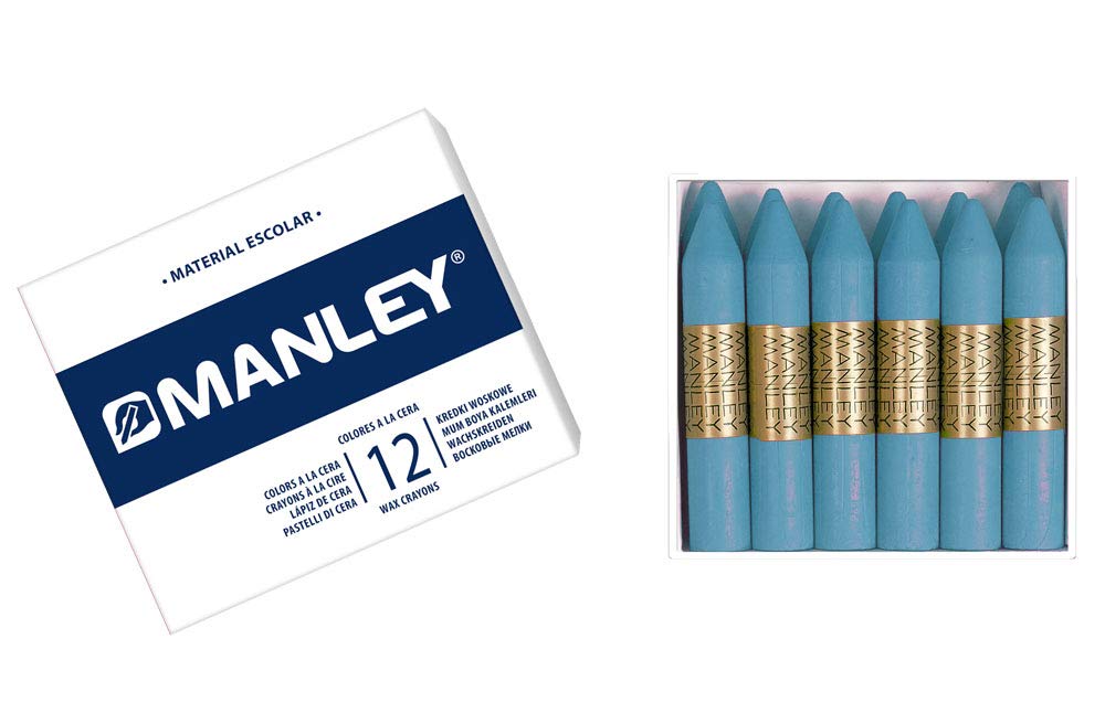 Manley MNC04840 – Pack of 12 Crayons, Light Blue