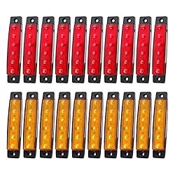 MADCATZ 20 Pcs Amber Red 3.8 Inch 6 LED Indicator
