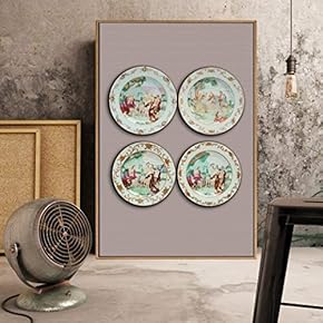 Floating Framed Canvas Wall Art for Living Room, Bedroom Plates Canvas Prints for Home Decoration Ready to Hang - 16x24 inches