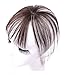 Stamped Glorious Real Human Hair Clip on Bangs Topper 3D Hand Made Air Bangs Crown Wiglet Hairpieces for Women(Auburn)