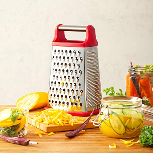 Spring Chef Professional Box Grater, Stainless Steel with 4 Sides, Best