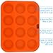 Silicone Muffin Cupcake Baking Pan Tray – Standard Size – 12 Cups – 100% Pure Food Grade non – Stick Silicone – Orange – by Belgoods Bakeware by Belgoods Bakeware