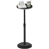 GUOHNHE Height Adjustable Drink Table, Vintage Round Indoor Metal Plant Stand, for Small Spaces, Living Room, Bedroom, Cockta