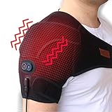 CREATRILL Massaging Heated Shoulder Wrap Brace, Heating Pad Support Brace for Rotator Cuff, Joint Capsule & Biceps Tendon Injury, Frozen Shoulder, Shoulder Dislocation or Muscles Pain