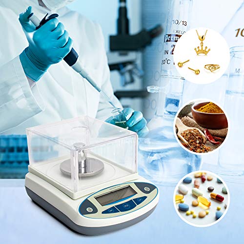 Milligram Lab Scientific Analytical Balance Scale Gram High Precision Electronic Weighs Scales Digital LCD Jewelry Counting Scale Scientific Instrument for Laboratory Pharmacy Chemical(500g/0.001g) - Thumbnail 3