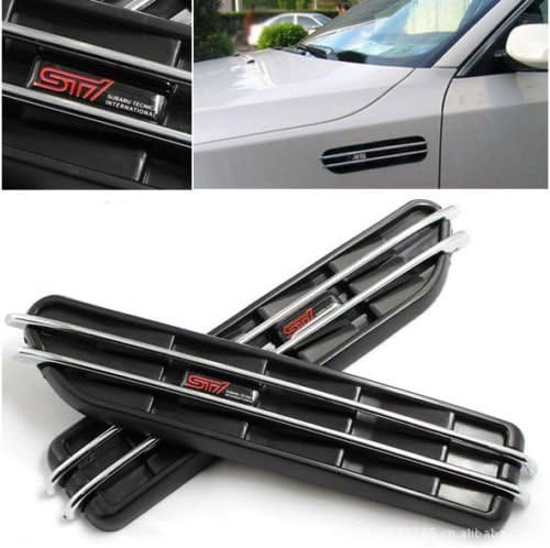 dilei 2Pcs STI Car Body Side Vents Modified Shark Gills Decoration Stickers For Wrx XV Subaru STI CAR