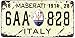 Maserati 1914 6AA 828 Italy Vintage Auto License Plate, Embossed Tag Size 6
